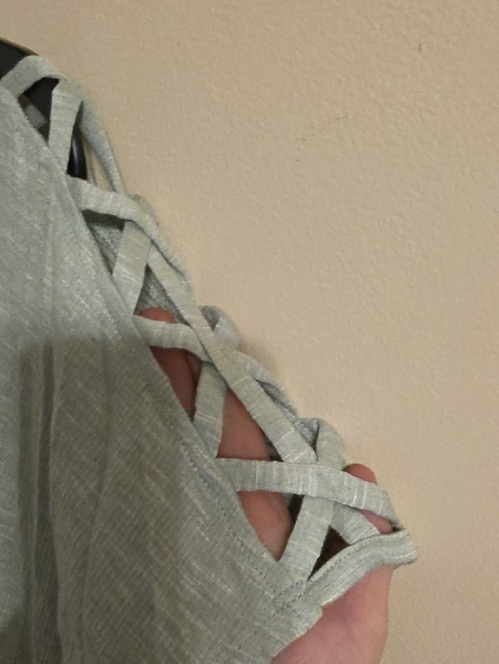 Alyx Sage Green Shoulder Detail Tie Front Blouse. NWT - Picture 5 of 7